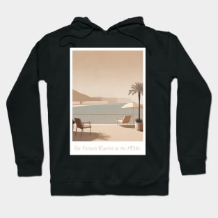 Minimal Retro Vintage French Riviera Getaway Hoodie